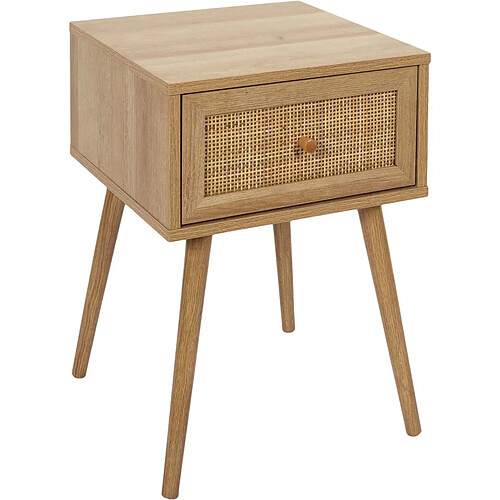 The home deco factory Chevet 1 tiroir bois - Beige