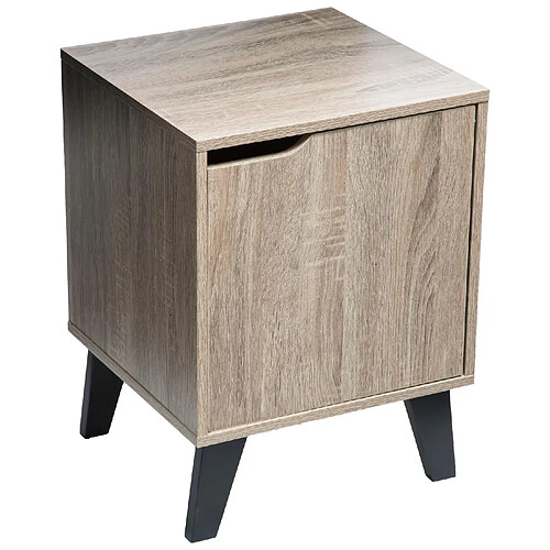 Five Simply Smart Table de chevet Mix'n modul avec 1 porte effet bois naturel - Beige