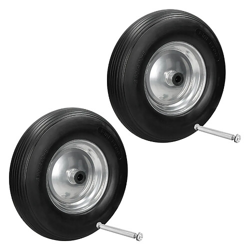 Ecd germany Roues de brouette PU - Lot de 2