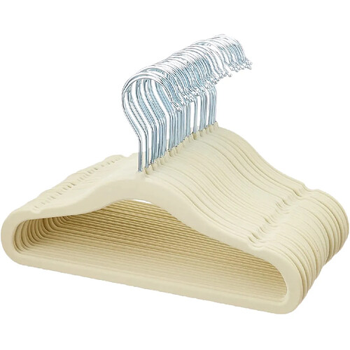 Cintres enfant en velours - Beige