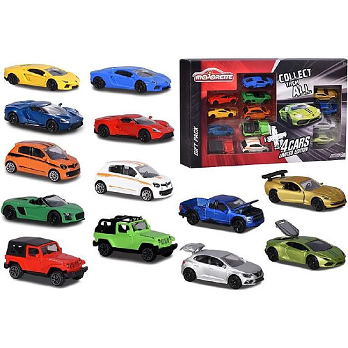 Majorette set 13 voitures miniatures - Jaune