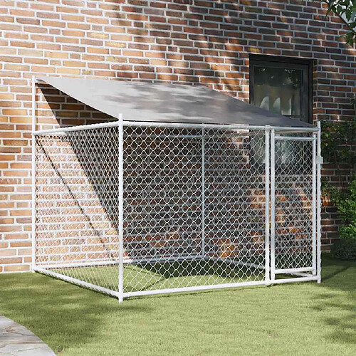 vidaXL Cage pour Chien avec Toit et Porte 2x2x2 m