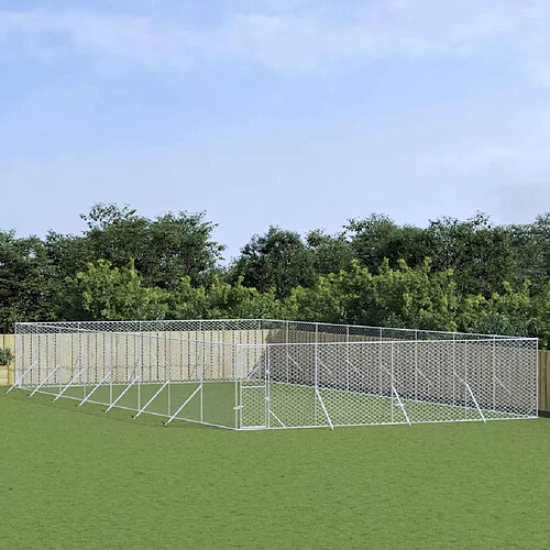 vidaXL Chenil Acier Galvanisé - 8x16x2 m
