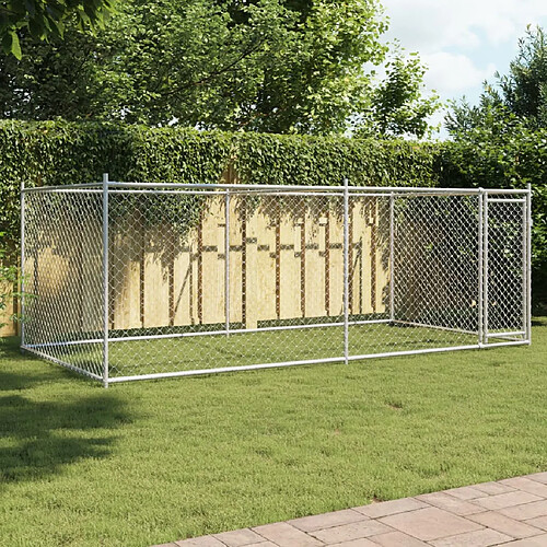 vidaXL Cage pour chien Acier galvanisé - 6 m²