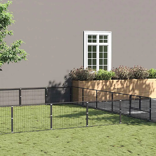 vidaXL Chenil Noir 40 m² Acier