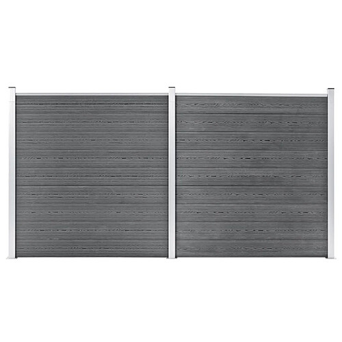 VidaXL Clôture en WPC - Gris - 353x186 cm