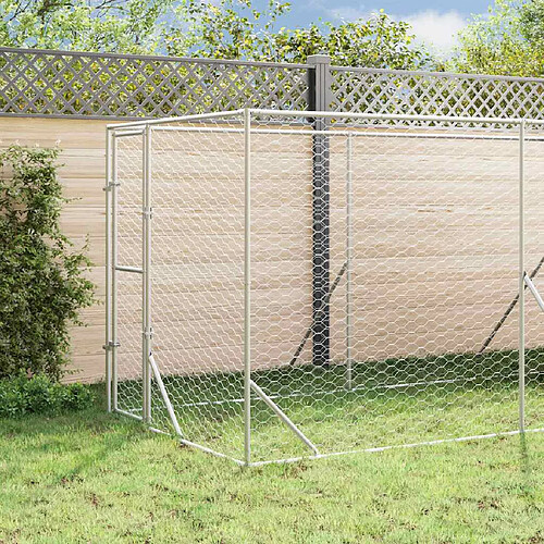 vidaXL Chenil extérieur avec toit - 2x6x2,5 m