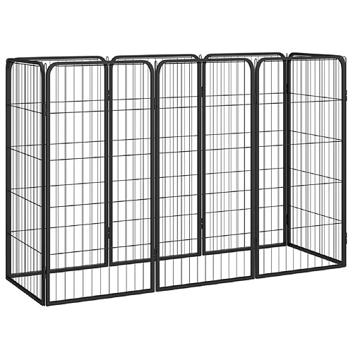 VidaXL Parc pour chien 8 panneaux noir