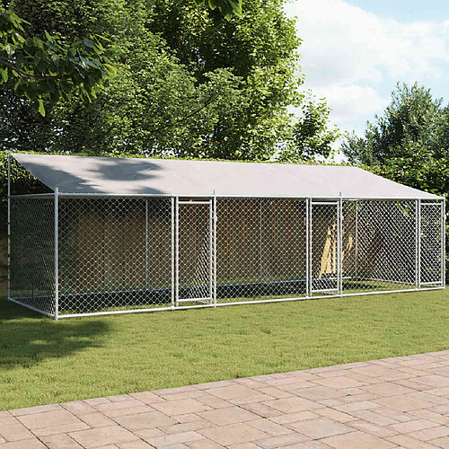 vidaXL Cage pour chien avec toit 6x2x2m