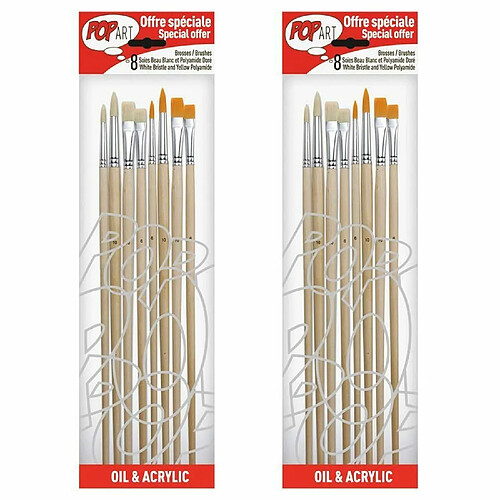 PEBEO 16 pinceaux brosse polyamide et soie