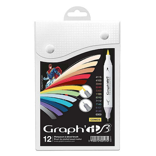 Graph it Set marqueurs brush & extra fine - 12 pièces
