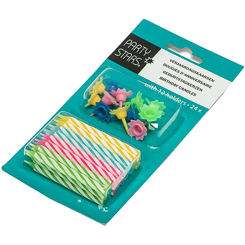 Partypro Bougies d'anniversaire - 24 pièces