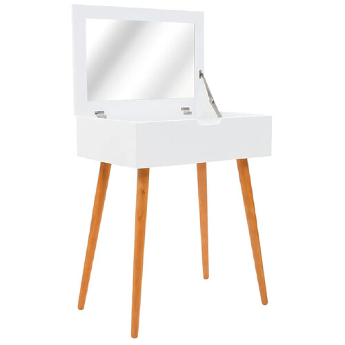 vidaXL Coiffeuse avec miroir - Blanc