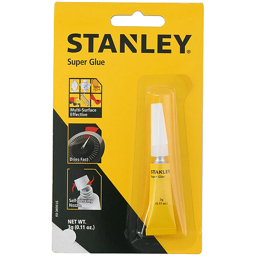 Stanley Colle instantanée cyanoacrylate - Transparent