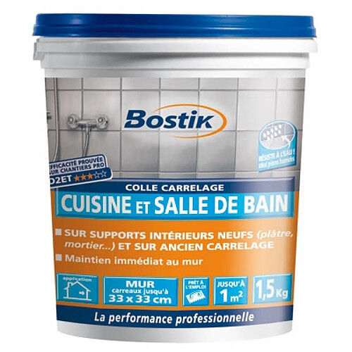 BOSTIK Colle cuisine et salle de bain - 1.5 Kg