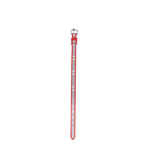 Dogi Collier pour chien strass réfléchissant - Taille S - Rouge