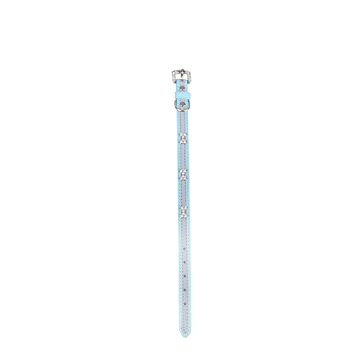 Dogi Collier pour chien strass réfléchissant - Taille S - Bleu
