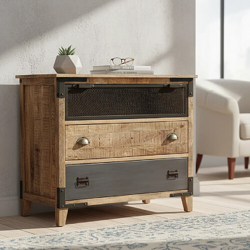 BOIS & CHIFFONS Commode 3 tiroirs - Manguier Farm