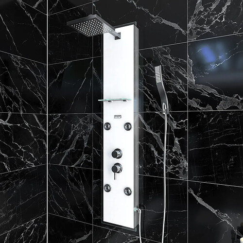 Aurlane Colonne de Douche Hydromassante Blanc
