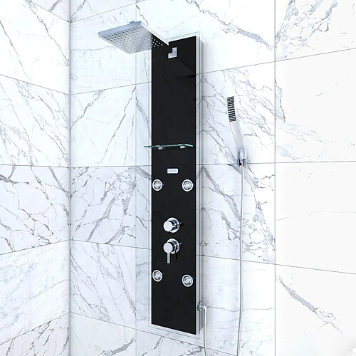 Aurlane Colonne de Douche Hydromassante Noir