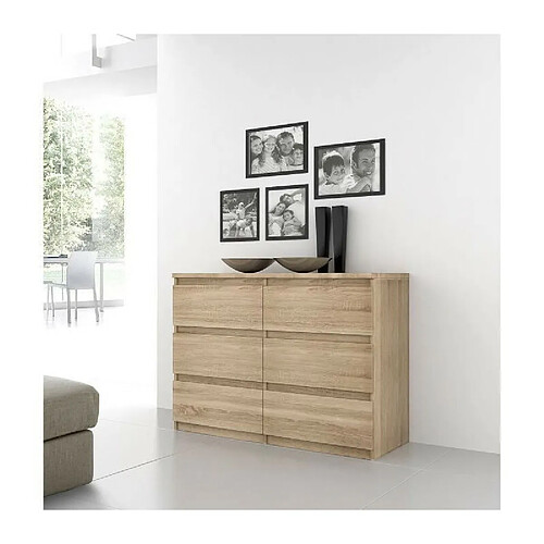 Chelsea commode 6 tiroirs - Chêne