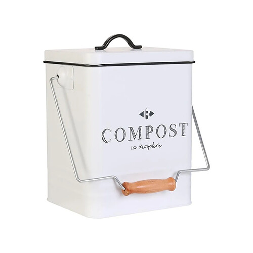Cook Concept vintage Poubelle à compost 5 L - Blanc/Noir