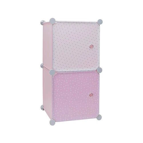 The Home Deco Kids Rangement enfant cubes rose et blanc