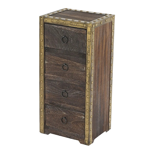 Mendler Commode 4 tiroirs enfant - Marron
