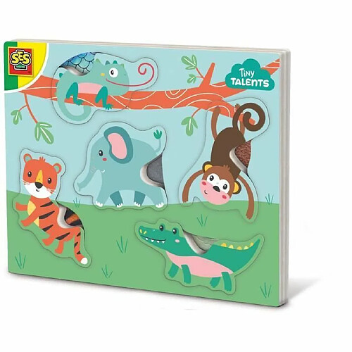 Ses creative Puzzle sensoriel animaux en bois