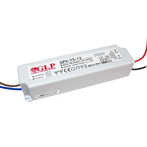 Alimentation LED 12V 75W étanche IP67