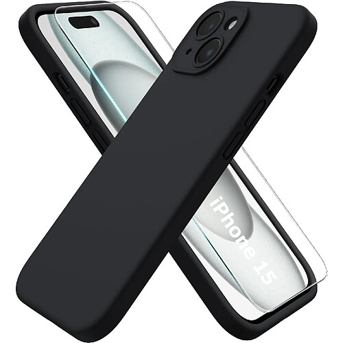 Little Boutik Coque Silicone pour iPhone 15 - Noir