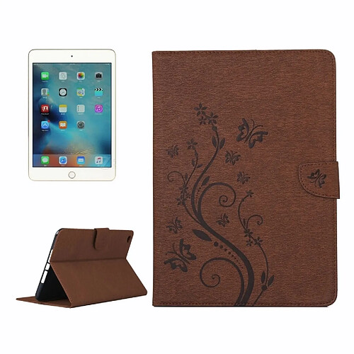 Wewoo iPad mini 4 - Smart Cover brun fleurs/papillons
