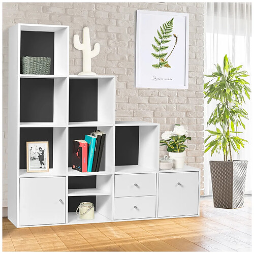 Idmarket MARKET Meuble rangement escalier LIAM 4 niveaux