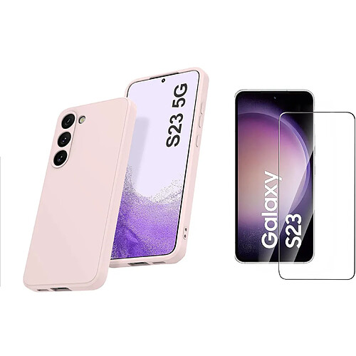 Little Boutik - Coque Silicone Rose pour Samsung Galaxy S23 5G