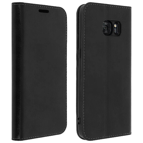 Avizar Samsung Galaxy S7 Edge - Housse cuir noire