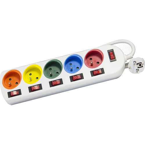 Dio Bloc multiprise 5 prises - Blanc