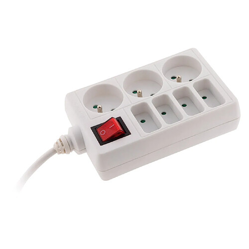 Zenitech Bloc multiprise 7 prises - Blanc