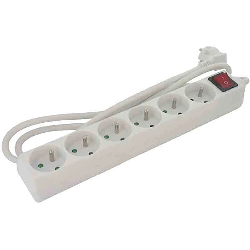 Dhome Bloc multiprise 6 x 2P+T - Interrupteur