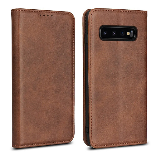 Étui PU Samsung Galaxy S10 - Café