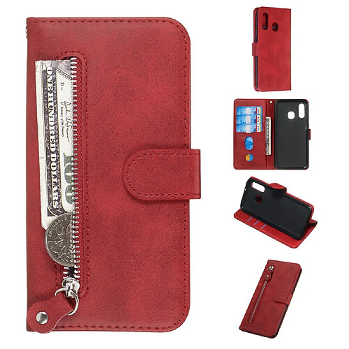 Étui Portefeuille Rouge pour Samsung Galaxy A40