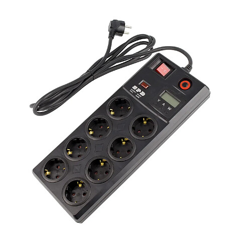 Ledkia Bloc multiprise 8 prises Schuko - Noir