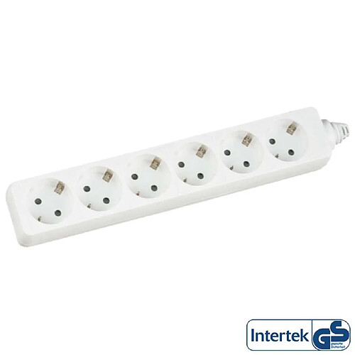 Inline multiprise 6 prises - Blanc