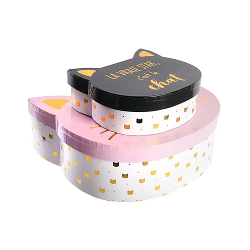 Dites le avec les mots boîtes de rangement chat - Rose