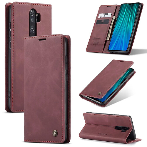 Caseme Étui auto-absorbé pour Xiaomi Redmi Note 8 Pro - Rouge vin