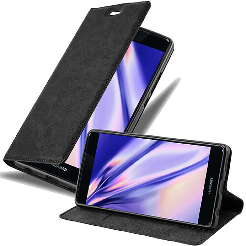 Cadorabo Coque Portefeuille pour Huawei P9 Plus - Noir Nuit
