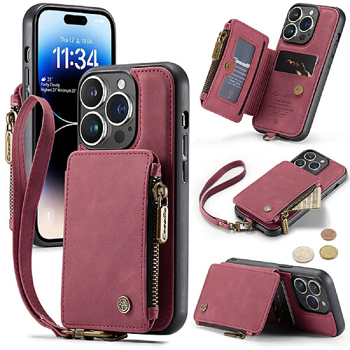 CaseMe Etui avec fermeture éclair pour iPhone 14 Pro - Rouge