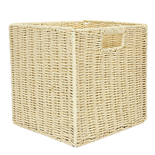 Toilinux Tolinux Cube de Rangement Tressé Beige 30 cm