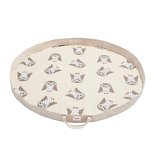 3 sprouts Tapis de jeu chouette - Gris