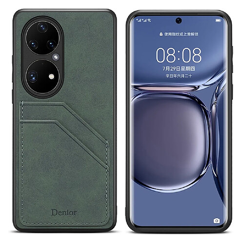 Coque TPU avec Double Porte-Cartes Huawei P50 Pro - Vert