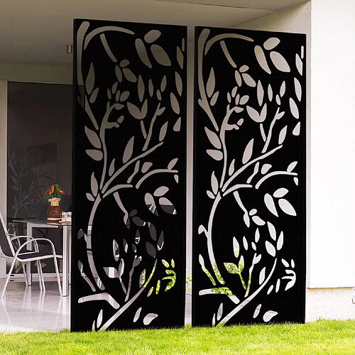 Idmarket Panneau déco 150x50cm LIS noir